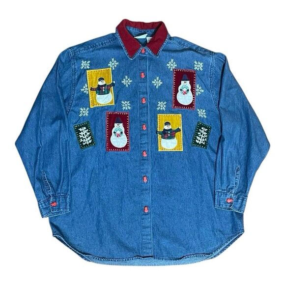 Vintage Carolina Blues Jacket Sz 18 Red Button Up Shirt Jacket Wide Wale Cotton - Picture 1 of 5